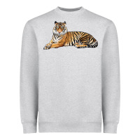 Heather Grey Tiger Heavyweight Sweatshirt - LillyAllenDesigns