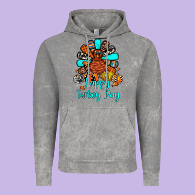 Happy Turkey Day Vintage Hoodie Designed By Jahusdesignshop