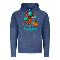 Vintage Denim happy turkey day Vintage Hoodie - JahusDesignShop