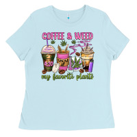 Baby Blue coffee and weed my favorite plants Ladies Tee - Zillion Design Studio