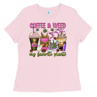 Bubblegum Pink coffee and weed my favorite plants Ladies Tee - Zillion Design Studio
