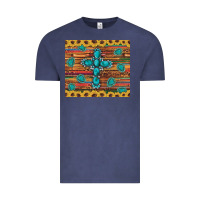 Vintage Denim western gemstone cross sunflowers leopard serape glitter wooden tumble Vintage Tee - Artiststas
