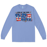 Colony Blue land of the free usa Long Sleeve Tee - MaliasSmallBusiness