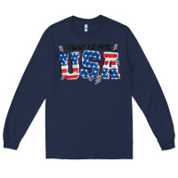 Navy land of the free usa Long Sleeve Tee - MaliasSmallBusiness