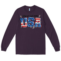 Plum land of the free usa Long Sleeve Tee - MaliasSmallBusiness