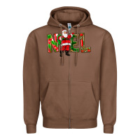 Chestnut Noel Santa Zipper Hoodie - NancyCooperArtShop