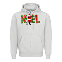 Dove Grey Noel Santa Zipper Hoodie - NancyCooperArtShop