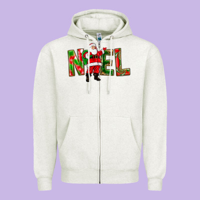 Noel Santa Zipper Hoodie Designed By Nancycooperartshop