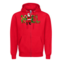 Red Noel Santa Zipper Hoodie - NancyCooperArtShop