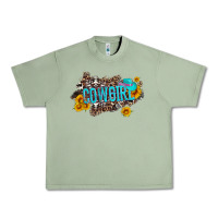 Oil Green western cowgirl and sunflower with hat and cowhide leopard Urban Heavy Tee - Artiststas