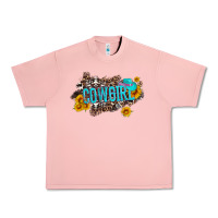 Salmon western cowgirl and sunflower with hat and cowhide leopard Urban Heavy Tee - Artiststas