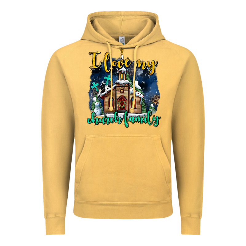 Christmas Church And Snow   ı Love My Church Family Vintage Hoodie by AdoDesignShop | Teevron