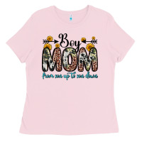 Bubblegum Pink boy mom from son up to son down Ladies Tee - Zillion Design Studio