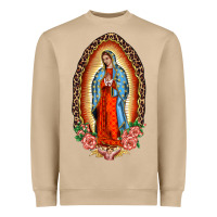 Mushroom our lady of guadalupe leopard and roses Heavyweight Sweatshirt - BarkalooDesign