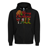 Black Merry Christmas Y'all Cowboy Zipper Hoodie - MaliasSmallBusiness