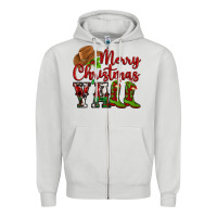 Dove Grey Merry Christmas Y'all Cowboy Zipper Hoodie - MaliasSmallBusiness