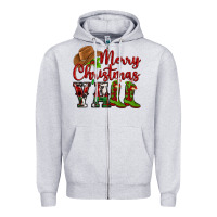 Heather Grey Merry Christmas Y'all Cowboy Zipper Hoodie - MaliasSmallBusiness
