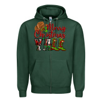 Sports Green Merry Christmas Y'all Cowboy Zipper Hoodie - MaliasSmallBusiness
