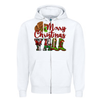 White Merry Christmas Y'all Cowboy Zipper Hoodie - MaliasSmallBusiness