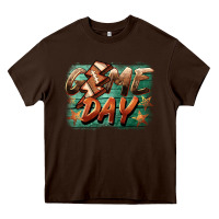 Chocolate Brown game day  lightning football Heavy Core Tee - BarkalooDesign