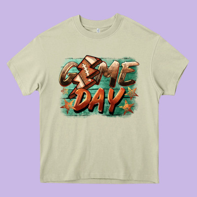 Game Day  Lightning Football Heavy Core Tee Designed By Barkaloodesign