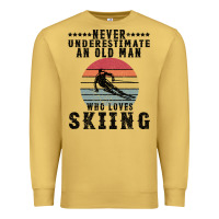 Antique Gold Never Underestimate An Old Man Who Loves Skiing Premium Sweatshirt - Bettercallsaul
