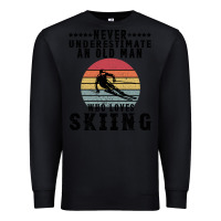 Black Never Underestimate An Old Man Who Loves Skiing Premium Sweatshirt - Bettercallsaul