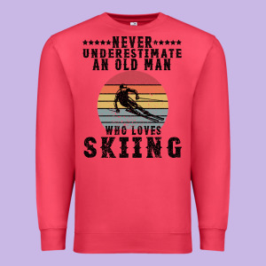 Never Underestimate An Old Man Who Loves Skiing Premium Sweatshirt Designed By Bettercallsaul