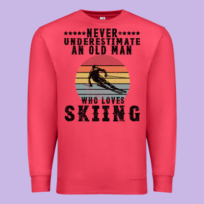 Never Underestimate An Old Man Who Loves Skiing Premium Sweatshirt Designed By Bettercallsaul