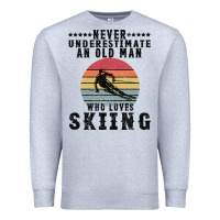 Heather Grey Never Underestimate An Old Man Who Loves Skiing Premium Sweatshirt - Bettercallsaul