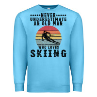 Ocean Blue Never Underestimate An Old Man Who Loves Skiing Premium Sweatshirt - Bettercallsaul