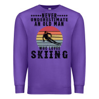 Purple Never Underestimate An Old Man Who Loves Skiing Premium Sweatshirt - Bettercallsaul