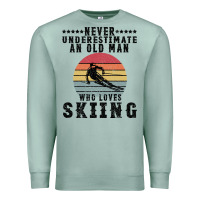 Seafoam Never Underestimate An Old Man Who Loves Skiing Premium Sweatshirt - Bettercallsaul