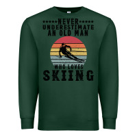 Sports Green Never Underestimate An Old Man Who Loves Skiing Premium Sweatshirt - Bettercallsaul