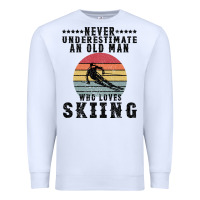 White Never Underestimate An Old Man Who Loves Skiing Premium Sweatshirt - Bettercallsaul