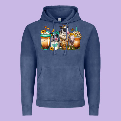 Heifers Coffee Cups Vintage Hoodie Designed By Jasminsmagicworld