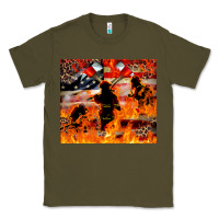 Army Green Western Firefighters With Thin Red Line Classic Tee - LillyAllenDesigns
