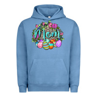 Pigment Pebble Blue Easter Mom  Happy Easter Day Urban Hoodie - CowGirlArtShop