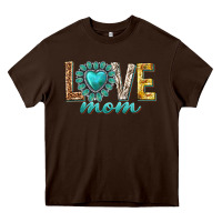 Chocolate Brown love mom western Heavy Core Tee - texasbilliewilder