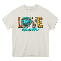 Cream love mom western Heavy Core Tee - texasbilliewilder