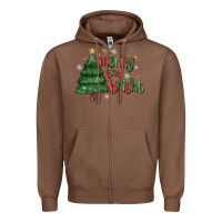 Chestnut Merry And Bright Zipper Hoodie - MaliasSmallBusiness