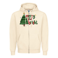 Sandshell Merry And Bright Zipper Hoodie - MaliasSmallBusiness
