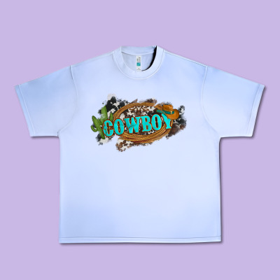 Western Cowboy And Hat With Cactus And Cowhide Urban Heavy Tee Designed By Artiststas