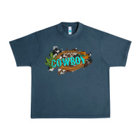 Midnight Navy western cowboy and hat with cactus and cowhide Urban Heavy Tee - Artiststas
