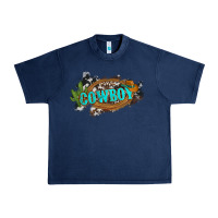 Navy western cowboy and hat with cactus and cowhide Urban Heavy Tee - Artiststas