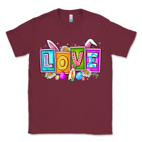 Burgundy Love Easter Classic Tee - CowhideDigitalArt