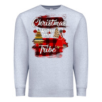 Heather Grey Christmas With My Tribe Premium Sweatshirt - Bettercallsaul