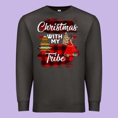 Christmas With My Tribe Premium Sweatshirt Designed By Bettercallsaul