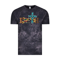 Cloud Black western gemstone cross faith Vintage Tee - Artiststas
