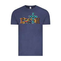 Vintage Denim western gemstone cross faith Vintage Tee - Artiststas